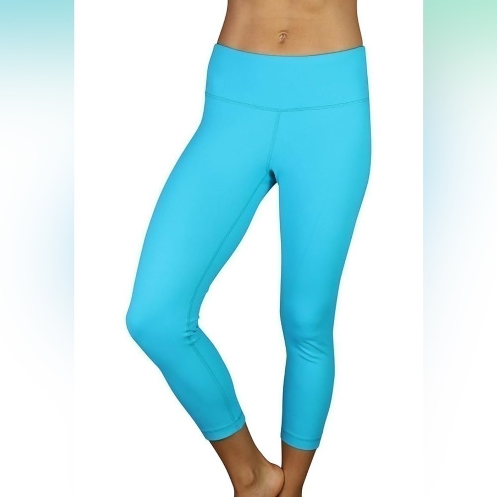 90 Degree By Reflex Yoga Capris with Hidden Pocket-Peacock Blue size S